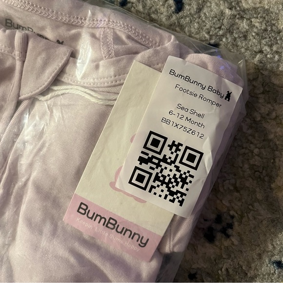 New Bumbunny Footsie Bamboo Romper in Sea Shell - Picture 7 of 8